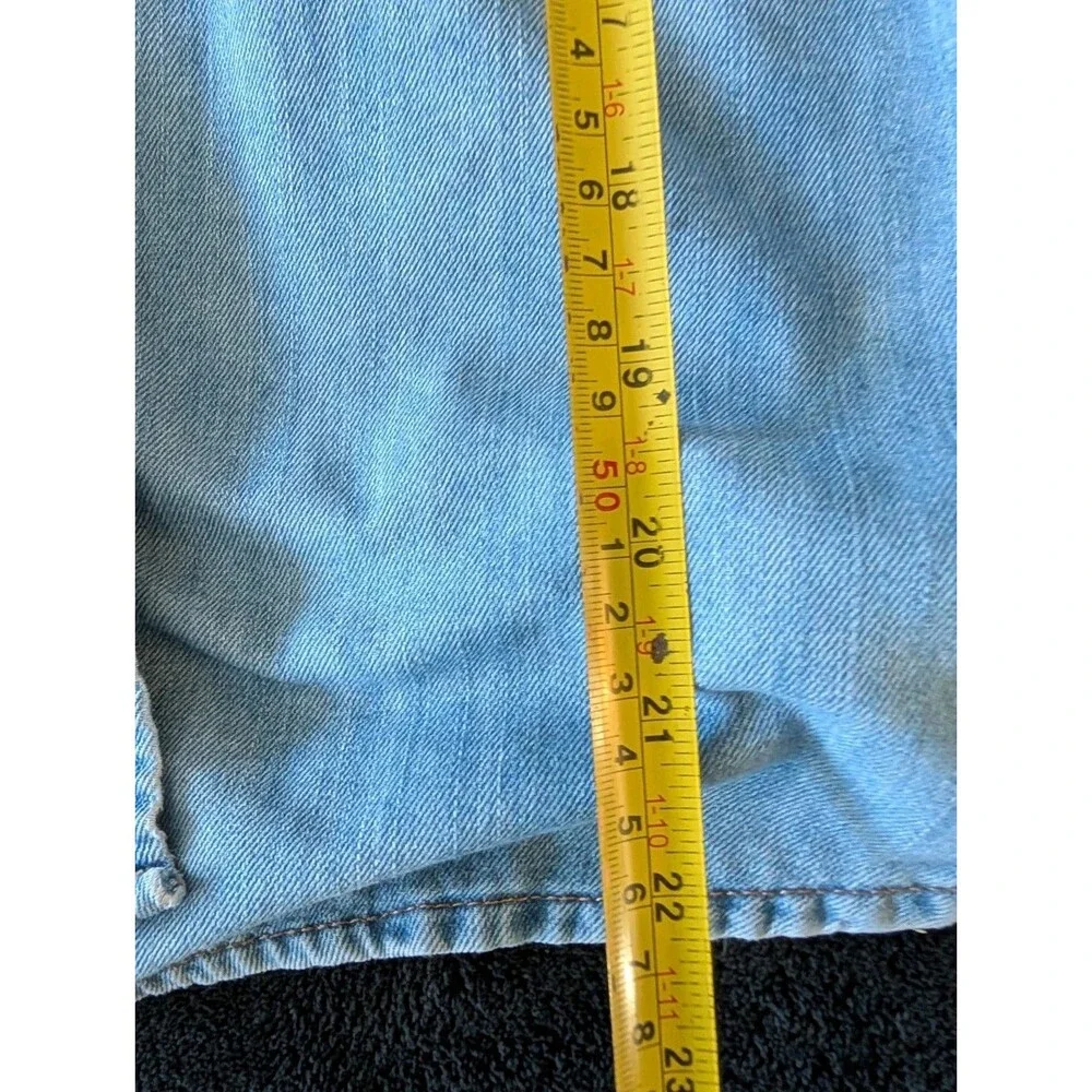 Light Chambray Blue Denim Button Down Shirt Women Western Cowgirl Slim Aughts - Picture 4 of 14